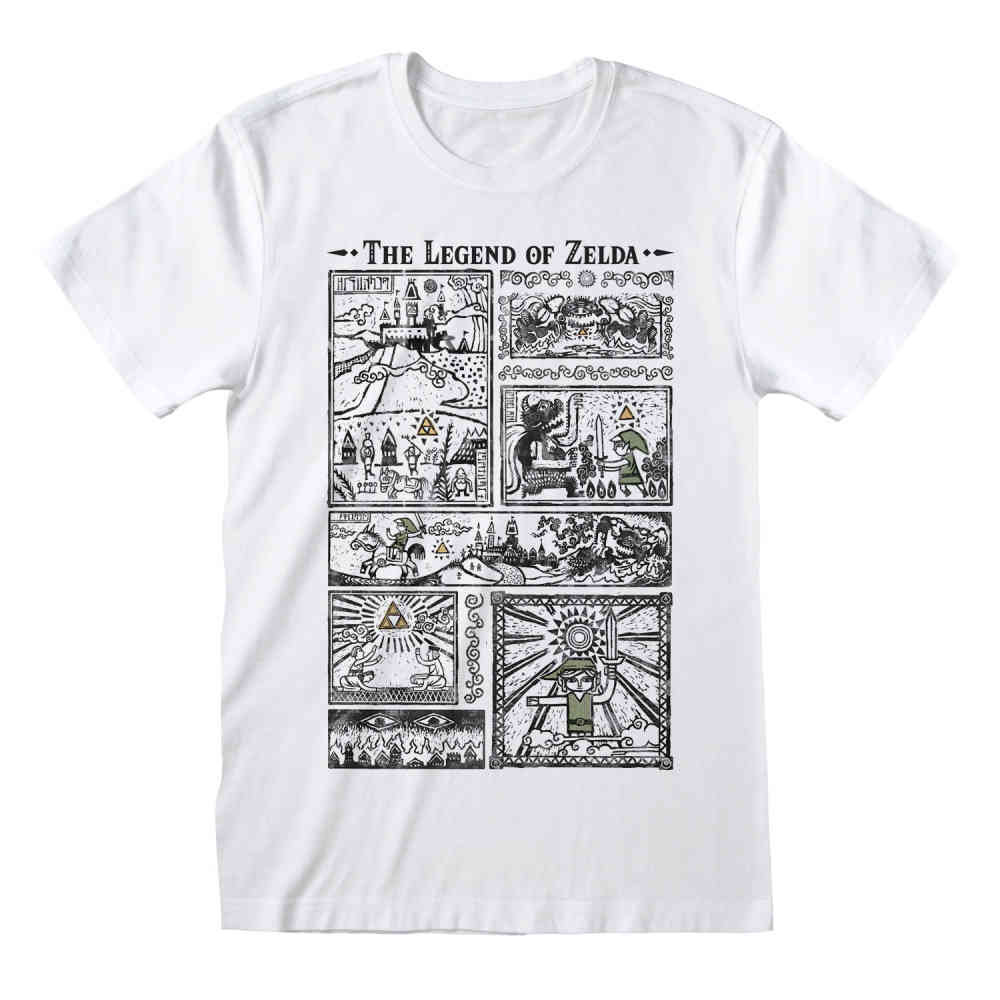 Nintendo The Legend Of Zelda - Drawings Mens T-shirt - White